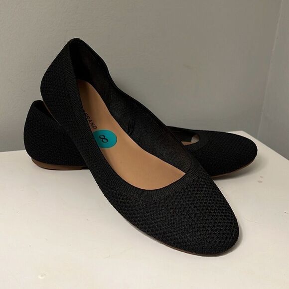 Lucky Brand Women's Black Solid Knit Slip On Round Toe Ballet Flats - Picture 2 of 9